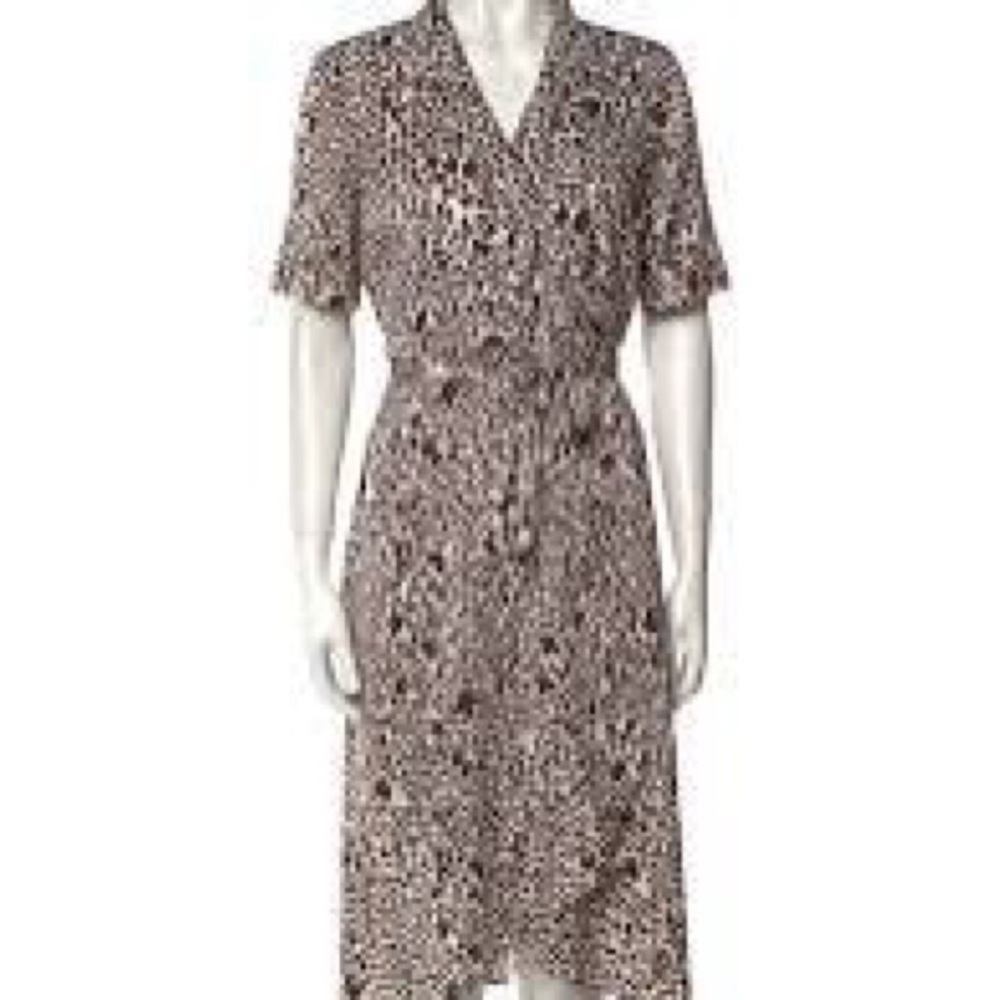 Lewit/Nordstrom brand, 100% silk, animal print wrap dress